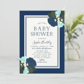 Elégant Roses Floral Baby shower Invitation (Debout devant)