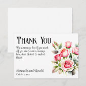 Élégant Roses Pretty Rose Carte de remerciements M (Devant / Derrière)