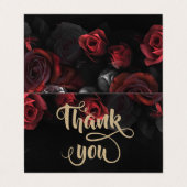 Élégant Roses rouges Carte de remerciements gothiq (Extérieur déplié)