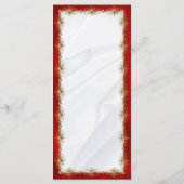 Élégant Rouge Blanc Or Monogramme Mariage Menu (Dos)