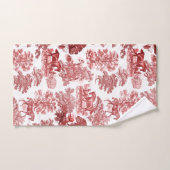 Elégant Rouge Blanc Rustique Horses Toile (Serviette à main)