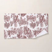 Elégant Rouge Blanc Rustique Horses Toile (Serviette à main)