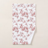 Élégant rouge et blanc double bonheur Bambou chauv (Serviette à main)