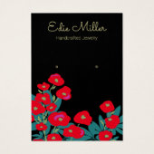 Élégant Rouge floral Script à oreille bijoux (Devant)