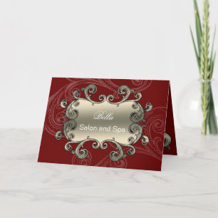 élégant rouge florissant Business Thank You Cartes