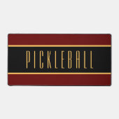 Élégant rouge foncé rayures noir PICKLEBALL Texte (Recto)