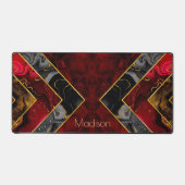 Elégant rouge noir corbeille d'or géométrique (Recto)