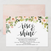 Élégant rougissent la carte d'invitation de brunch (Devant / Derrière)