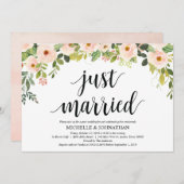 Élégant rougissent la carte d'invitation de brunch (Devant / Derrière)