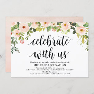 Élégant rougissent la carte d'invitation de brunch