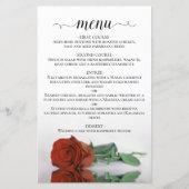 Elégant rouille Orange Rose Budget Mariage Menu (Devant)