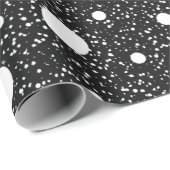 Élégant rouleau de papier cadeau noir et blanc (Coin rond)