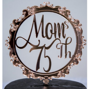 Elegant Round Birthday Acrylcaake Topper