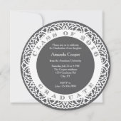 Elegant Round Border Border Photo Afstuderen Invit Kaart (Achterkant)