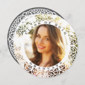 Elegant Round Border Border Photo Afstuderen Invit Kaart (Voorkant / Achterkant)