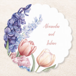 Elegant round Floral Coaster Kartonnen Onderzetters