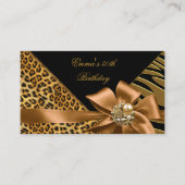 Elegant Routebeschrijving Party Zebra Leopard Gold Informatiekaartje (Voorkant)