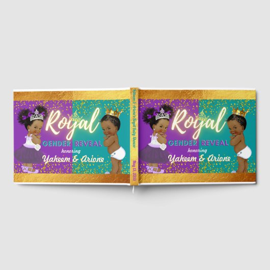 Elegant Royal African Gender onthullen Paars en Bl Gastenboek (Volledig)