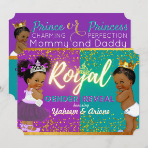 Elegant Royal African Gender onthullen Paars en Bl Kaart