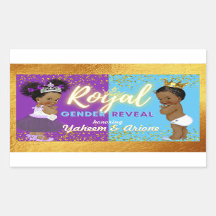 Elegant Royal African Gender onthulling Paars & Bl Rechthoekige Sticker