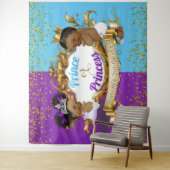 Elegant Royal African Gender onthulling Paars & Bl Wandkleed (In situ)