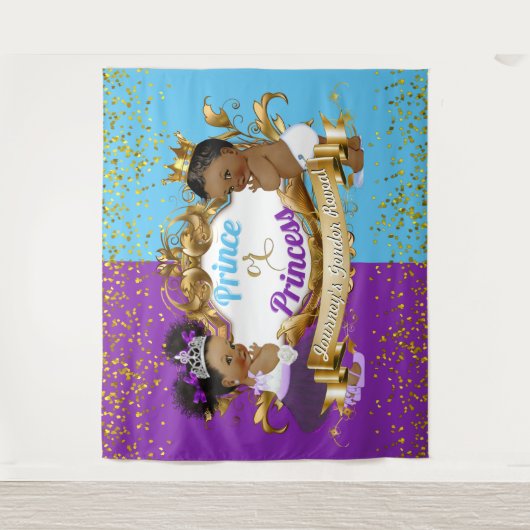 Elegant Royal African Gender onthulling Paars & Bl Wandkleed (Voorkant)