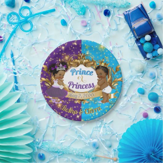 Elegant Royal African Paars & Blue Gender Reopenba Papieren Bordje (Feest)