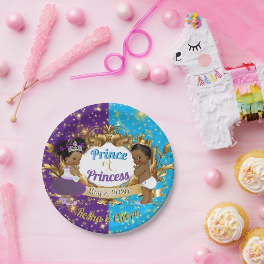 Elegant Royal African Paars & Blue Gender Reopenba Papieren Bordje (Feest)