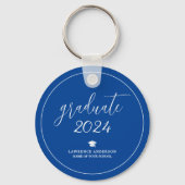 Elegant Royal Blue 2024 Afstuderen Afstuderen Sleutelhanger (Voorkant)