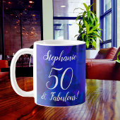Elegant Royal Blue 50 en Fabulous Birthday Koffiemok