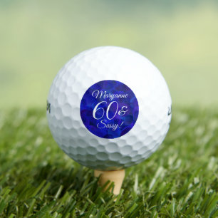 Elegant Royal Blue 60 en Sassy Birthday Party Golfballen