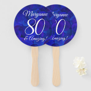 Elegant Royal Blue 80 en Amazing Birthday Party Handwaaier