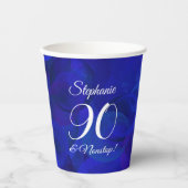Elegant Royal Blue 90 en Nonstop Birthday Party Papieren Bekers (Voorkant)