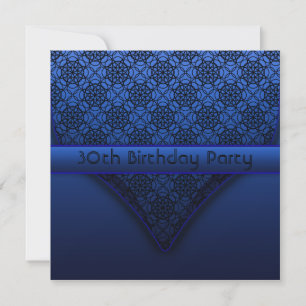 Elegant Royal Blue Birthday Party Kaart