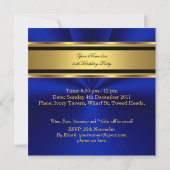 Elegant Royal Blue Birthday Party Mannen Mans Kaart (Achterkant)