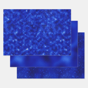 Elegant Royal Blue Folie Hanukkah Inpakpapier Vel