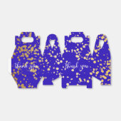 Elegant Royal Blue Gold Glitter Favor Box Bedankdoosjes (Uitgevouwen)