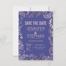 Elegant Royal Blue Roos Gold Floral Wedding