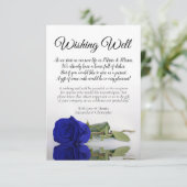 Elegant Royal Blue Roos Wedding Wishing Well Poem Informatiekaartje (Staand voorkant)