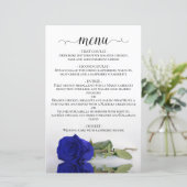 Elégant Royal Blue Rose Budget Mariage Menu (Debout devant)