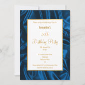 ÉLÉGANT ROYAL BLUE SATIN ANNIVERSAIRE INVITATION (Devant)