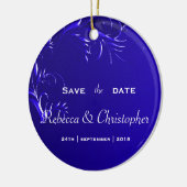 Elegant Royal Blue Save the Date Keramisch Ornament (Links)