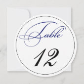 Elegant Royal Blue Script Round Table Number Kaart (Achterkant)
