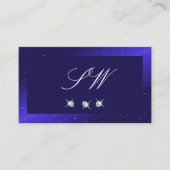 Elegant Royal Blue Sparging Diamonds en Monogram Visitekaartje (Voorkant)