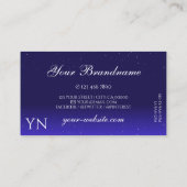 Elegant Royal Blue Sparking Diamonds en Initialen Visitekaartje (Achterkant)