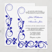 Elegant Royal Blue Swirls Kaart (Voorkant / Achterkant)