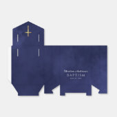 Elegant Royal Blue Waterverf Baptism Boy Bedankdoosjes (Uitgevouwen)