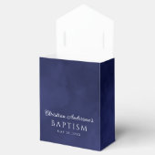 Elegant Royal Blue Waterverf Baptism Boy Bedankdoosjes (Geopend)