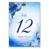 Elegant Royal Blue Waterverf Floral Greenery Kaart (Achterkant)