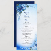 Elegant Royal Blue Waterverf Floral Greenery Menu (Voorkant / Achterkant)